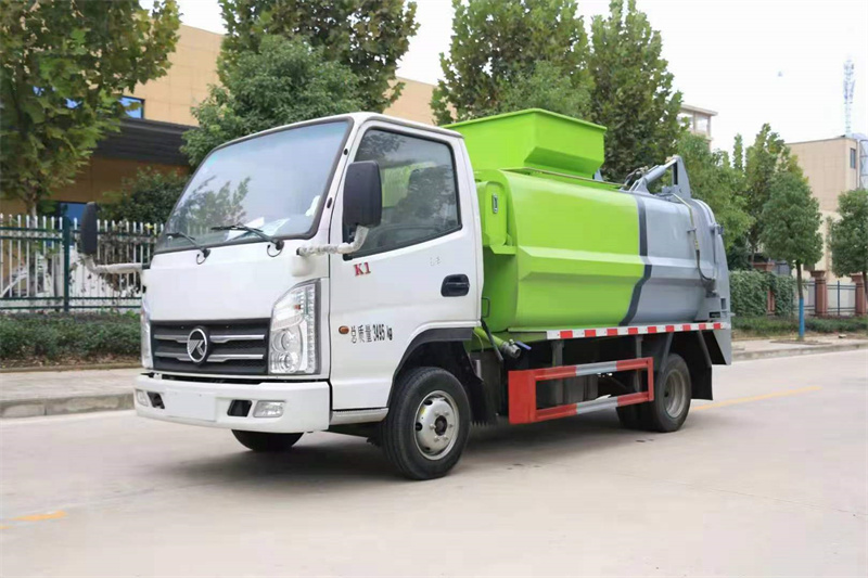 現(xiàn)車(chē)推薦：4方藍(lán)牌國(guó)六凱馬餐廚垃圾車(chē)，可選裝推鏟固液分離不超重