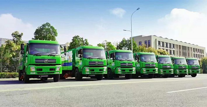 出口巴鐵的天錦掃路車整裝待發